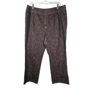 Liz Claiborne‎ Women's Dark Gray/Black Denim Cropped Pants Size 16P